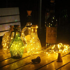 6 Pack Solar Bottle Lights 20 LED Solar Cork String Light Copper Fairy Lights for Garden Decoration,Warm white light