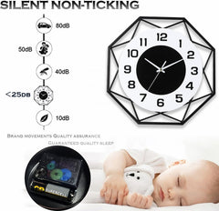 13-Inch Modern Metal Wall Clock, Silent Non-Ticking Quartz Clock for Home & Office Décor