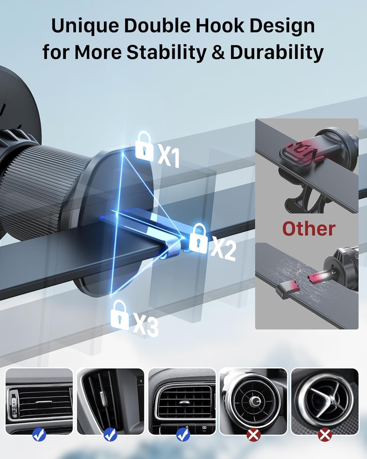 YOSH 15W MagSafe Car Mount Charger with 60W Car Adapter – Black
