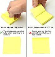 400 Bright Sticky Notes, 76x76mm (3"x3"), 4 Pads of 100 Sheets, Colourful Memo Set