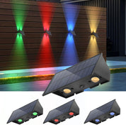 Solar LED Wall Light Outdoor Garden Door Fence Lamp Black RGB Dimmable