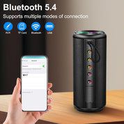 Portable Bluetooth Speaker 20W Stereo Sound, Wireless Bluetooth 5.4 Speaker with RGB Lights, TWS Pairing, EQ Modes, Mic, IP7 Waterproof Outdoor Speaker for Party, Travel, Home