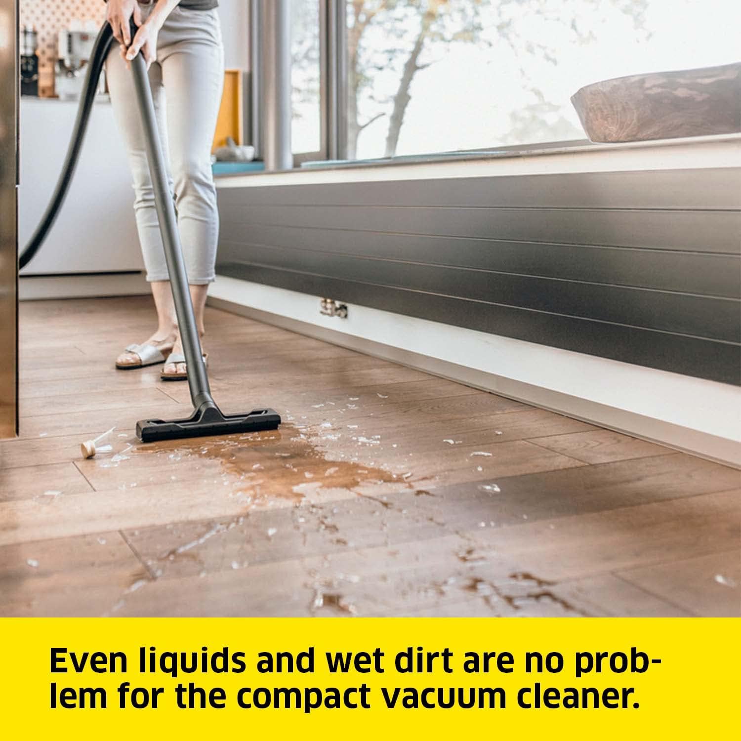 Kärcher WD 2 Plus Wet & Dry Vacuum Cleaner 1000W – Powerful Suction, Blower Function, 12L Plastic Tank, Cartridge Filter – Yellow