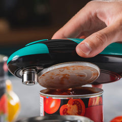 Cooks Professional Electric Can Opener – One Touch Cordless Tin Opener (Teal & Black)