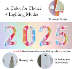 Rainbow LED Number Light 1 with Remote