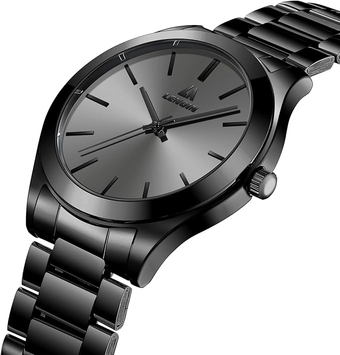 Men’s Stainless Steel Analog Quartz Watch – 30M Waterproof Business Designer Wristwatch