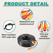 45m BNC Video Power Extension Cable for CCTV Cameras