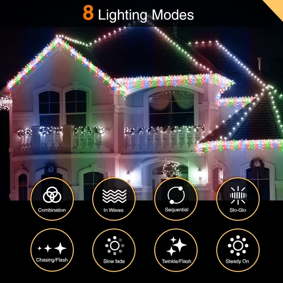 220 LED Multicolour Icicle Christmas Lights | 7.5m Outdoor & Indoor