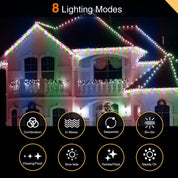 220 LED Multicolour Icicle Christmas Lights | 7.5m Outdoor & Indoor