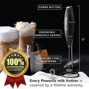 Handheld Milk Frother Whisk - Electric Coffee Foamer with Stand 19000rpm