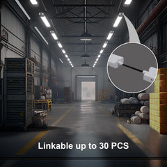Warehouse interior with a focus on a linkable product feature