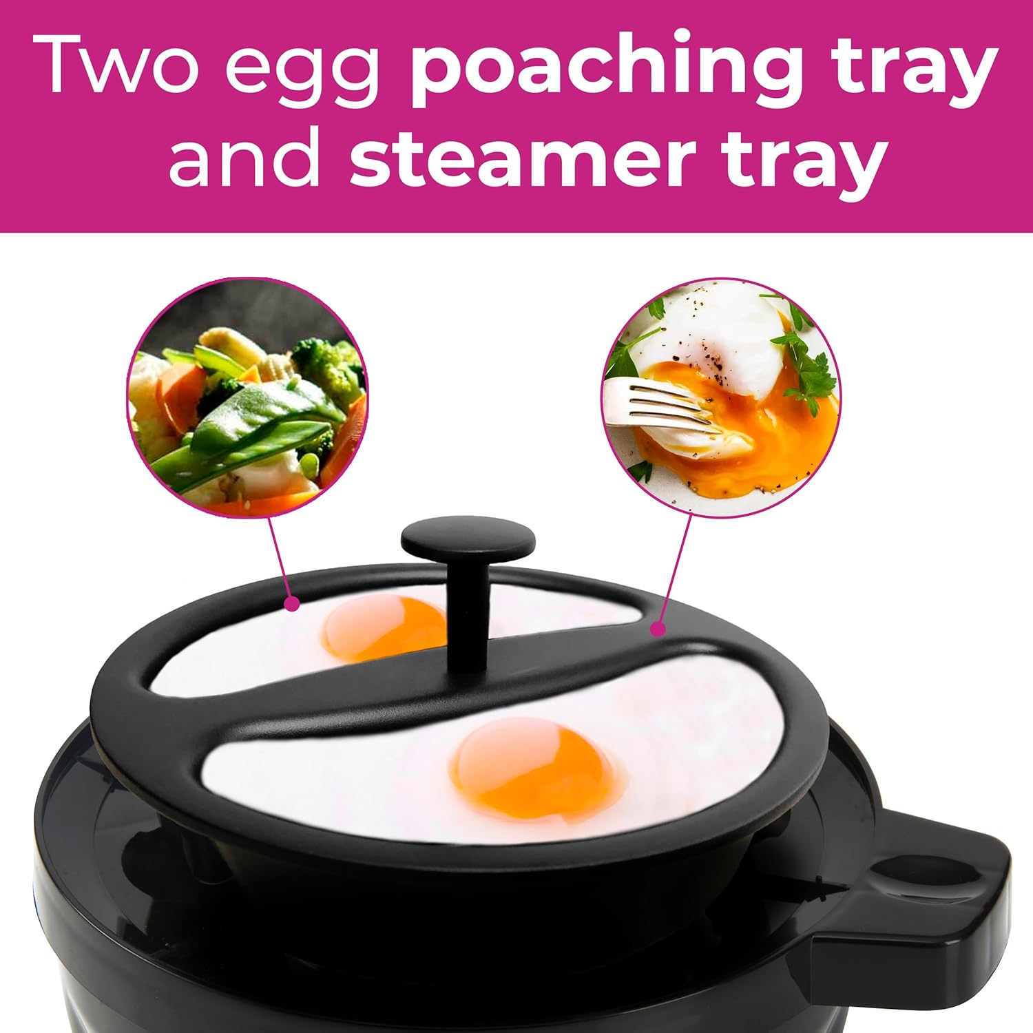 3-in-1 Electric Egg Cooker Boiler & Poacher with Timer, Auto Shutoff