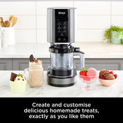 CREAMi Ice Cream & Frozen Dessert Maker – 1.4L Capacity – 7 Programs – Includes 3 Tubs – Black/Silver – Gelato, Sorbet & More