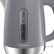 Equip 1.7L Electric Kettle - 3kW Rapid Boil, Stainless Steel, Removable Limescale Filter, Grey