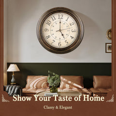 30CM Vintage Silent Wall Clock – Non-Ticking, Easy Read Quartz Clock for Home & Kitchen