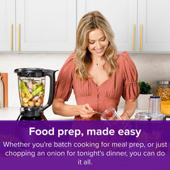 Triple Prep System – Jug Blender, Personal Blender & Food Processor in One – Crushes Ice & Frozen Fruit – For Smoothies & Juices – Black