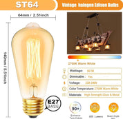 3 Pack ST64 Filament Bulbs 60W