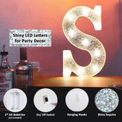 LED Silver Letter B Light – Glitter Alphabet Night Light