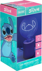 Disney Stitch Decorative LED Neon Bulb Lamp - E27 Glass Lightbulb, Officially Licensed Lilo & Stitch Collectible Gift, Fun Light for Bedrooms & Homes, Blue