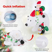 Outdoor Christmas inflatable with penguin companion