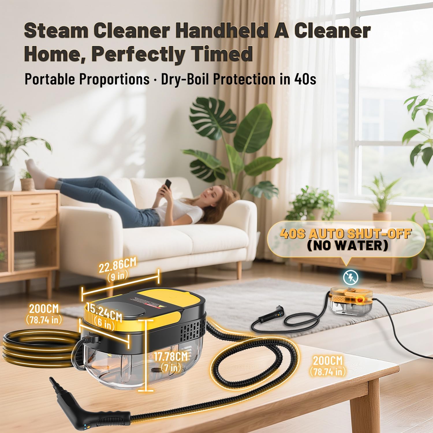 Portable Handheld Steam Cleaner 1600W with 16 Accessories
