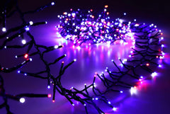 500 Multi-Colour LED Cluster Lights, 6M/20FT, with 8 Function Controller, Energy Efficient A++, for Indoor and Outdoor Christmas Decorations