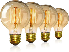 Vintage Edison Light Bulbs, Dimmable Screw Edison Bulbs Incandescent Light Bulb Globe Bulbs Retro Filament Lamp Warm Light 40w