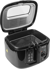 2.5L Electric Deep Fryer with Non-Stick Coating, Viewing Window, Internal Mesh Basket & Safety Handle – Easy Clean Countertop Fryer (Black)