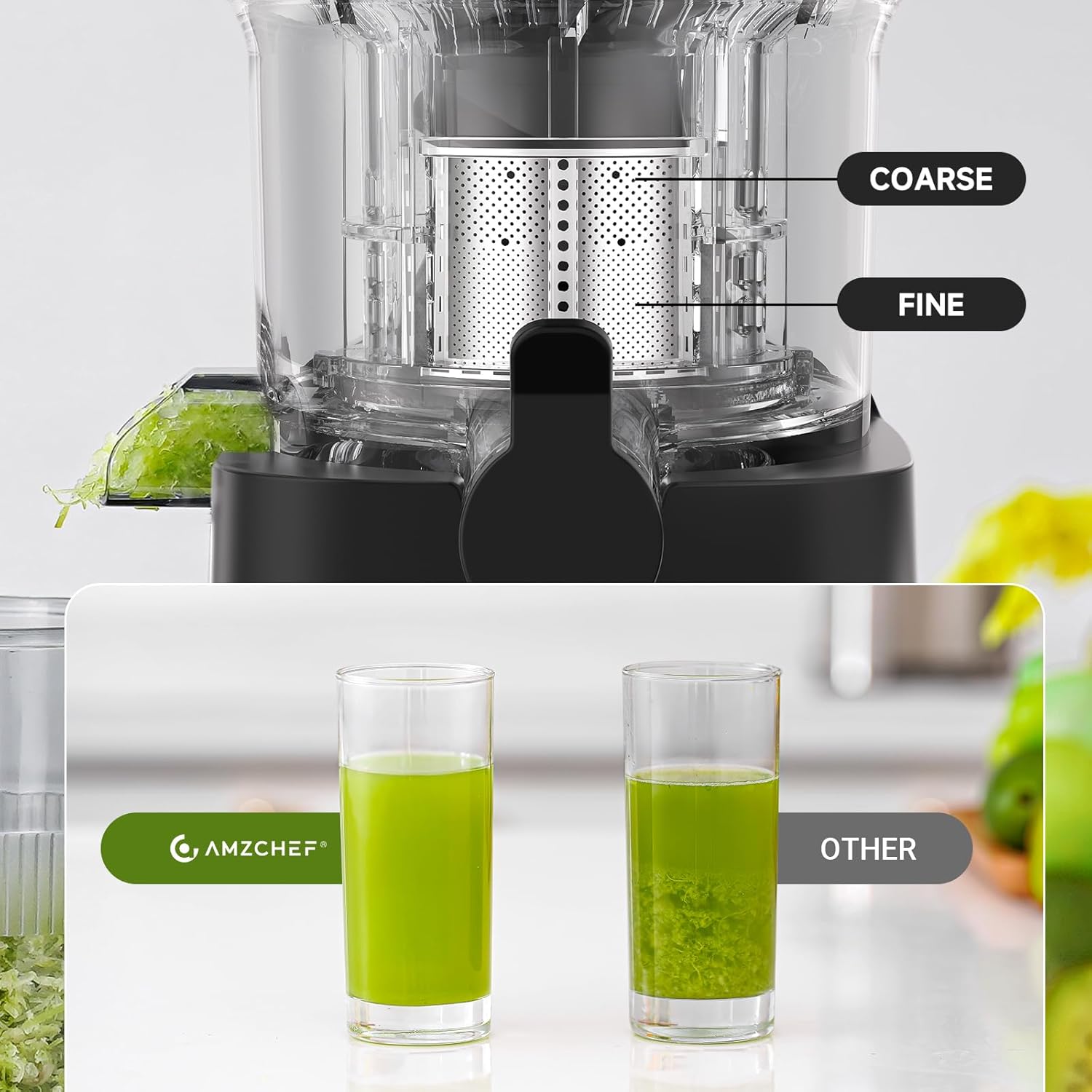 Cold Press Juicer Machine 118mm Chute Stainless Steel Slow Juicer
