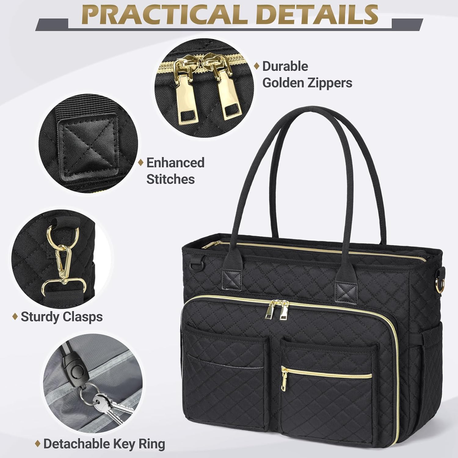 Women’s Laptop Tote Bag – 15.6" Work, Teacher & Nurse Briefcase with Insulated Pocket