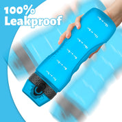 25oz BPA-Free Tritan Water Bottle – Leakproof Sports Bottle with Straw & Time Marks