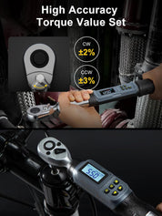 Digital Torque Wrench Set 1/4" & 1/2" Adjustable with LED