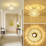 Modern Crystal Ceiling Light - K9 Crystal Chandelier with Gold Metal Frame