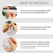 Wishing Ball Curtain Lights 200 LED Warm White Fairy String Lights with Remote