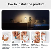 Motion Sensor Night Light Pack of 3 – Battery LED Stick-On Cold White