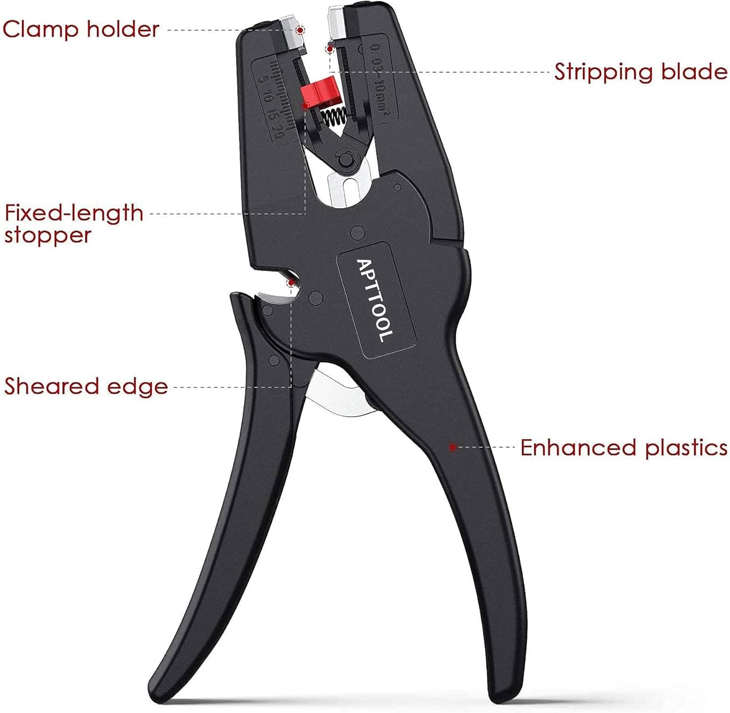 Automatic Wire Stripper, Cable Stripper Tool Electrical, Wire Stripping Tool with Self-Adjusting Jaws, Light and Portable