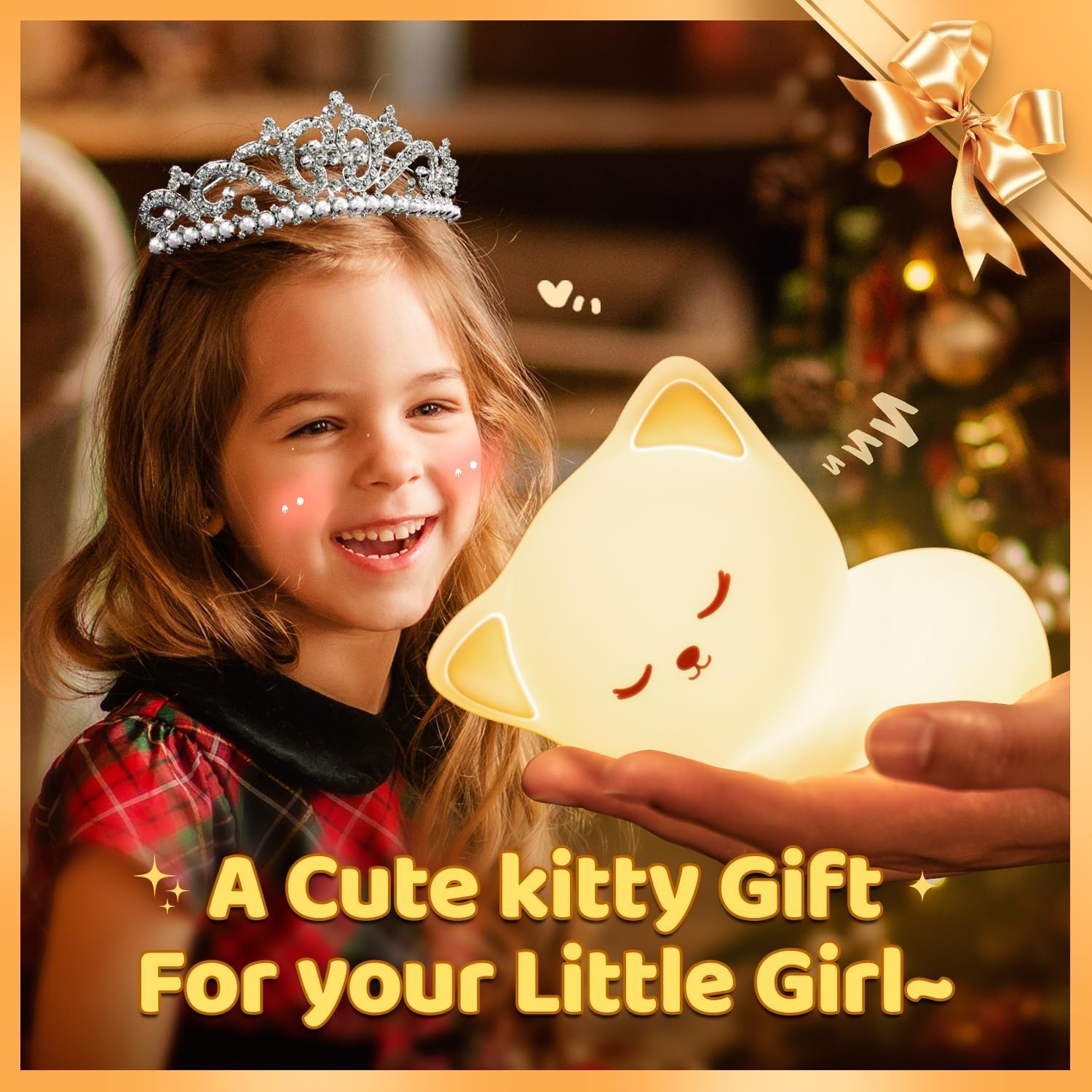 Baby Night Light Kids Lamp, Remote, 16 RGB Colors Cat Night Light, USB Rechargeable Night Light for Newborns, Girls Night Light Kids Bedroom Accessories