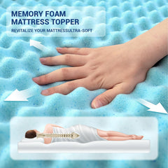 Double Memory Foam Mattress Topper – 7.5cm Firm Support Pad with Bamboo Cover