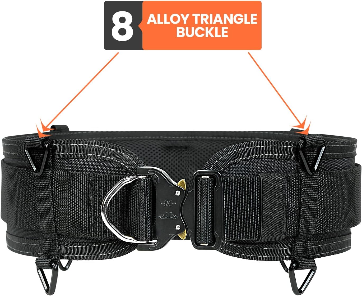 Padded 33'' Tool Belt for Men, Adjustable Work Belt with Heavy Duty Buckle Back Support for Carpenters, Electricians & Gardeners