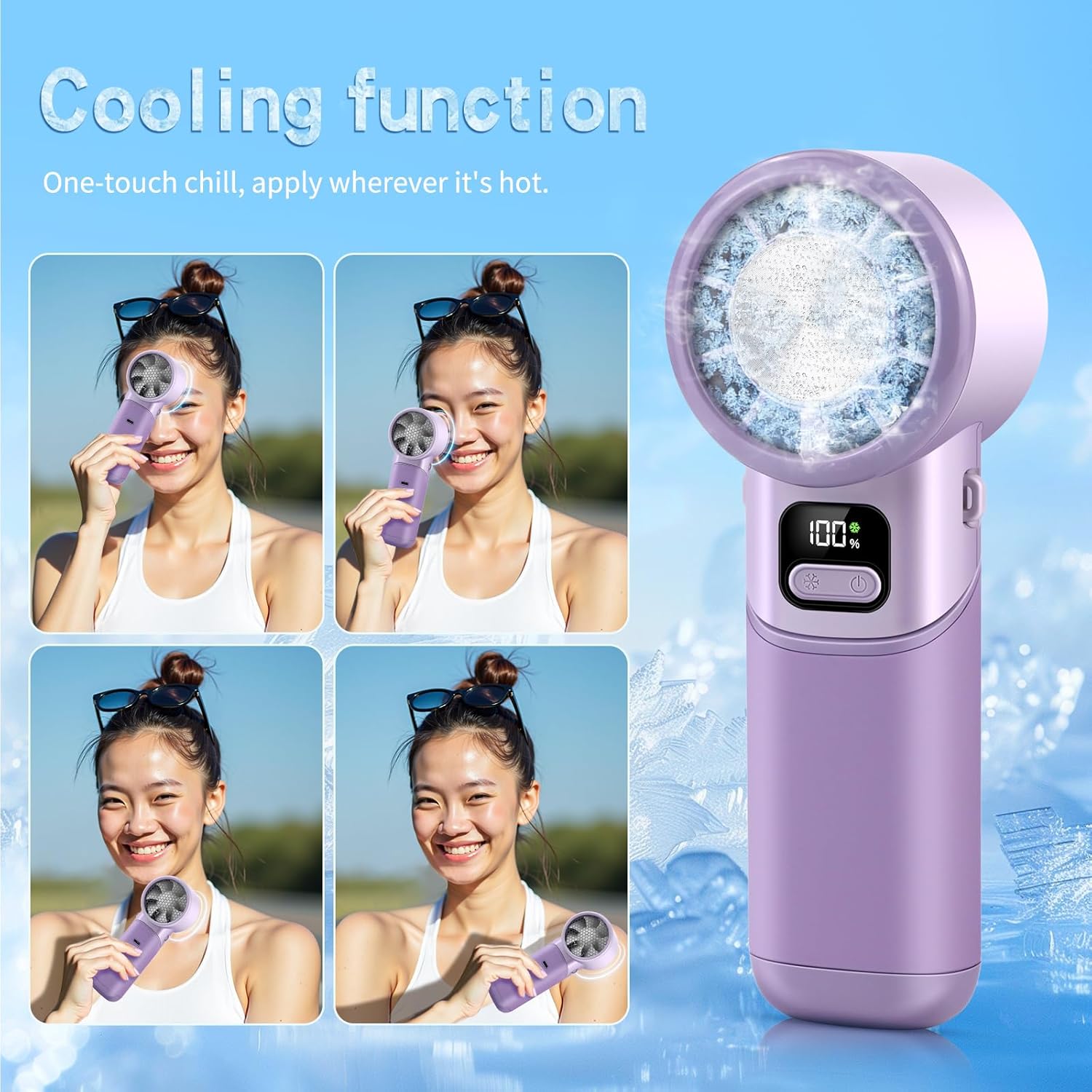 High-Speed Turbo Handheld Fan 3600mAh Foldable