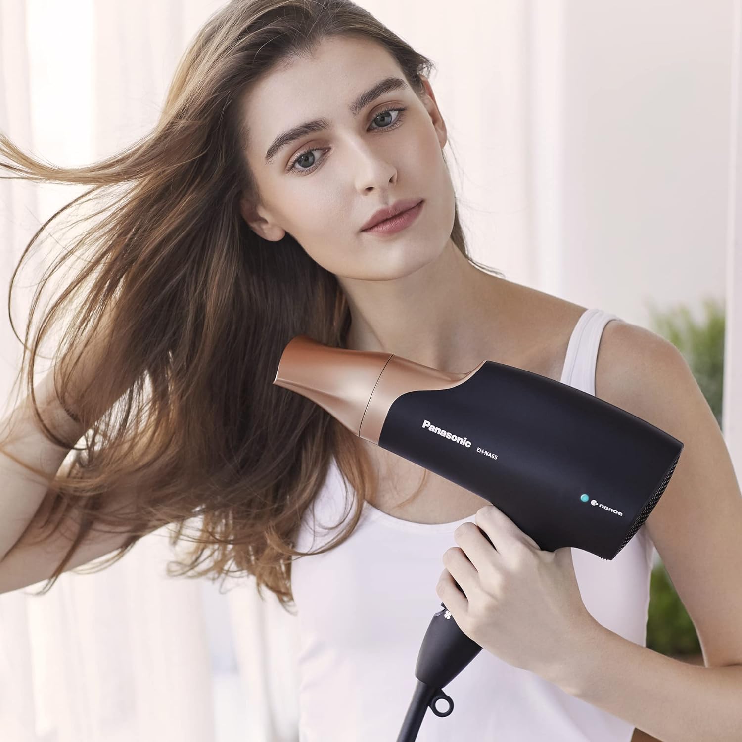 Nanoe Hair Dryer Rose Gold – Quick Dry with Diffuser & Styling Nozzle, Shine Boost, Gift for Women