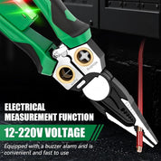8 in 1 Wire Stripper with Voltage Tester, Multi-Function Electric Wire Stripping Tool, Heavy Duty 12-250V AC/DC Tester for Hot/Neutral Wires, Electrician Repair Tool