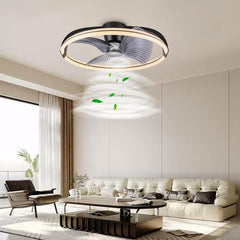 Ceiling fan light fixture in a modern living room setting
