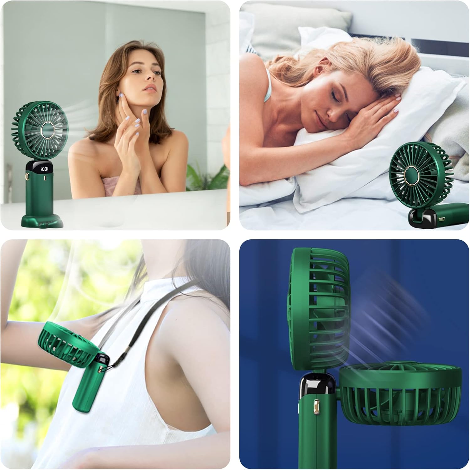 Foldable USB Handheld Fan 5 Speeds LED Display