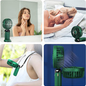 Foldable USB Handheld Fan 5 Speeds LED Display