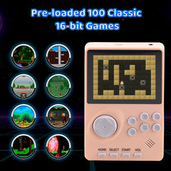 Kids Handheld Game Console – 100 Built-in 16-Bit Games, 2.8