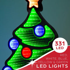 Double-sided LED infinity Christmas tree light