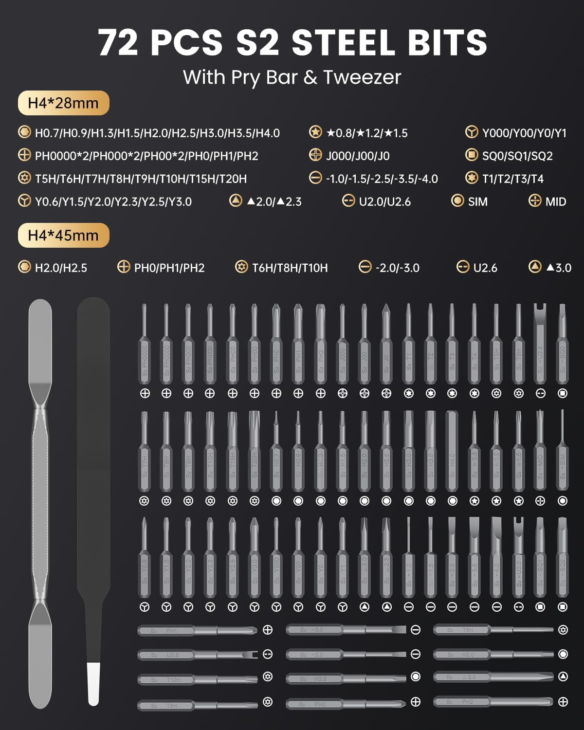 78-in-1 Mini Electric Screwdriver Set with 5 Precision Torque Settings, Magnetic Storage, LED Light & USB-C Charging, Cordless Screwdriver Set for Phone Camera Laptop Watchs Drone