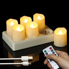 10x30cm Flameless LED Pillar Candles – Real Wax, Flickering, Remote, Battery Operated, Ivory