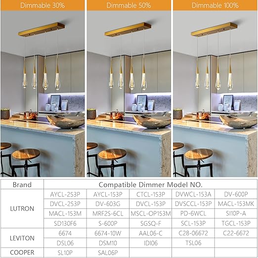 Adjustable Crystal Teardrop Pendant Light - Champagne Bubble Design LED